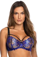 Biustonosze - Biustonosz miękki Axami V-10221 czarno-niebieski - miniaturka - grafika 1