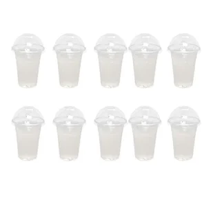 100 sztuk 380 ml Jednorazowe przezroczyste plastikowe kubki z otworem Pokrywki kopuły do herbaty Sok owocowy Mleko Herbata z pokrowcami - Herbata - miniaturka - grafika 1