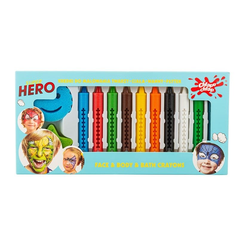 CHLAPU CHLAP Kredki do malowania twarzy i ciała - Super Hero - 10 sztuk