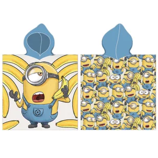 Ręcznik bawełniany ponczo z kapturem 55x110 Minionki - Okrycia kąpielowe dla dzieci - miniaturka - grafika 1