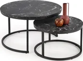 Ławy i stoliki kawowe - Halmar Zestaw 2 stolików JAVA czarny marmur HALMAR - miniaturka - grafika 1