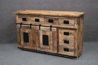 Komody - Komoda Railway #120 Drewniana Mango Loft Woskowana 150X45X90 Cm B 6121 - miniaturka - grafika 1