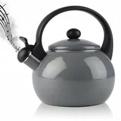 Czajniki na gaz - CZAJNIK tradycyjny EMALIOWANY SZARY Z GWIZDKIEM STALOWY 2,2 L INDUKCJA GAZ - miniaturka - grafika 1