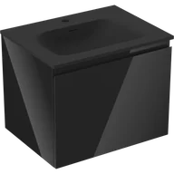 Szafki łazienkowe - Mexen Orio szafka łazienkowa 60 cm z umywalką Vela, 1 szuflada, czarna połysk/czarna mat - 91A10-06047-1-BF70-W23M71 - miniaturka - grafika 1