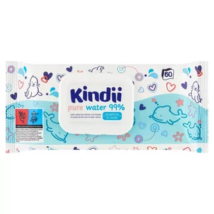 Kindii Pure Water 99 % Chusteczki dla niemowląt i dzieci 60 sztuk - Chusteczki nawilżane - miniaturka - grafika 1