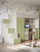 Krzesełka i taborety dla dzieci - Meblościanka Raj 4 kaszmir - pokój dziecięcy, młodzieżowy z materacem i stelażem zielony oliwka - miniaturka - grafika 1