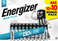 Baterie i akcesoria - Energizer Energizer Max Plus LR03 AAA elementai, 10+10 bonus pack, 20 vnt. - miniaturka - grafika 1