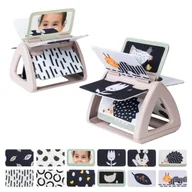 Zabawki interaktywne dla dzieci - Taf Toys Książeczka Obracająca Się Tummy-Time Czarno-Biała - miniaturka - grafika 1