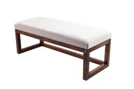 Ławki do przedpokoju - Emra Wood Design, Ławka na buty LPG-2 55 cm, orzech siedzisko gładkie, srebrny - miniaturka - grafika 1