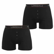 Majtki męskie - Lonsdale 2 sztuki, bokserki męskie, czarne, Rozmiar L - miniaturka - grafika 1