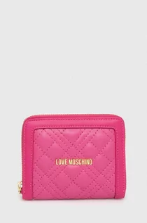 Portfele - Love Moschino portfel damski kolor różowy - grafika 1