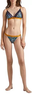 Pepe Jeans Damskie majtki stringi w kwiaty, Niebieski (granatowy), L - Majtki damskie - miniaturka - grafika 1