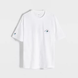 Koszulki męskie - Reserved - T-shirt relaxed fit - Biały - grafika 1