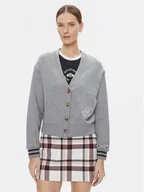 Swetry damskie - Tommy Hilfiger Kardigan Varsity WW0WW39141 Szary Regular Fit - miniaturka - grafika 1