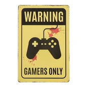 Dekoracje domu - Tabliczka Dekoracyjna Metalowa Gamers Only - miniaturka - grafika 1