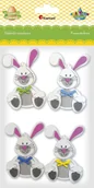 Wielkanoc - Naklejki piankowe 3D Króliki 4 szt Titanum - miniaturka - grafika 1