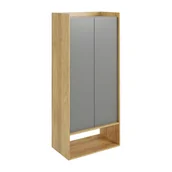 Regały - Szafa 2D Hikora Naturalna / Szary Przykurzony Mobius Halmar Szary Przykurzony, Hikoria Naturalna - miniaturka - grafika 1