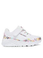 Buty dla dziewczynek - Skechers Sneakersy Uno Lite 314091L WMLT Biały - miniaturka - grafika 1