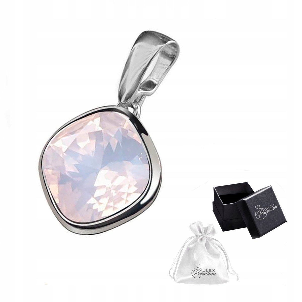 Zawieszka srebrna pr 925 Elegancki Wisiorek z Kryształem Rosa Opal dla Niej