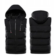 Moda i Uroda OUTLET - OGRZEWANA ELEKTRYCZNA KAMIZELKA BEZRĘKAWNIK KURTKA Z KAPTUREM CZARNA XL - miniaturka - grafika 1