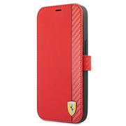 Etui i futerały do telefonów - Ferrari FESAXFLBKP13LRE iPhone 13 Pro / 13 6,1" czerwony/red book On Track Carbon Stripe FER000493-0 - miniaturka - grafika 1