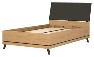 ŁÓŻKO Ate At15 120X200 Dąb Kamienny / Czarny Z Pojemnikiem - Łóżka - miniaturka - grafika 1