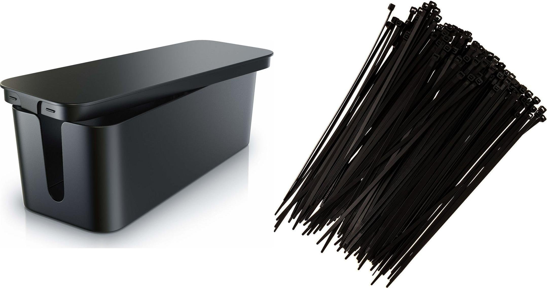 Mozos Maskownica Czarny 1 sztuka KBO-BK + Opaska zaciskowa Czarny 100 sztuk MCABLE-M