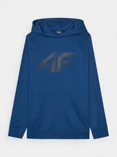 Męska bluza dresowa nierozpinana z kapturem 4F 4FWMM00TSWSM1766 - niebieska - Bluzy sportowe męskie - miniaturka - grafika 1