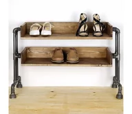 Szafki na buty - Półka na buty BORU 50x90 cm czarny/świerk - miniaturka - grafika 1