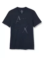 Koszulki męskie - Armani Exchange Męski T-shirt Sustainable, Regular Fit, Printed Eagle Logo, niebieski, XS - miniaturka - grafika 1