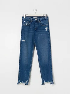 Sinsay Jeansy straight leg z przetarciami rozmiar 36 - Spodnie damskie - miniaturka - grafika 1