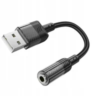 Adaptery i przejściówki - HOCO adapter AUX USB A do Jack 3,5mm żeński Spirit LS37 czany - miniaturka - grafika 1