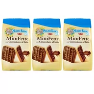Ciastka - MULINO BIANCO Mini Fette - Włoskie, mini ciastka oblane mleczną czekoladą 110g 3 paczki - miniaturka - grafika 1