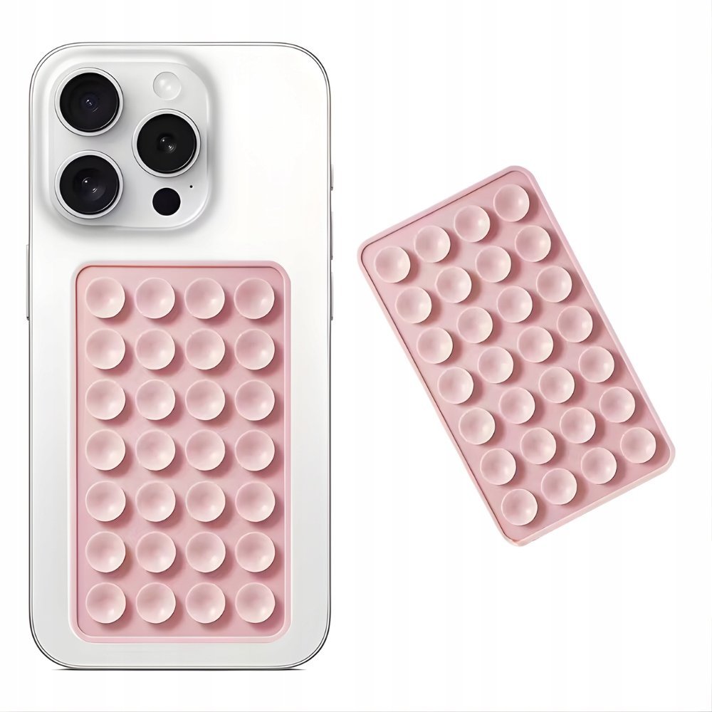 Silikonowa Przyssawka TSG-239 Uchwyt na Telefon lub Etui DO TELEFONU Różowy