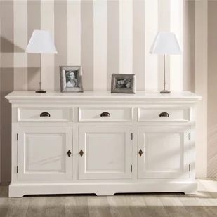 Dekoria Komoda Brighton 3 szuflady + 3 drzwi white 181x56x96cm 005-898 - Komody - miniaturka - grafika 1