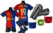 Piłka nożna - LAMINE YAMAL komplet sportowy strój piłkarski BARCELONA dla dzieci + dodatki - miniaturka - grafika 1