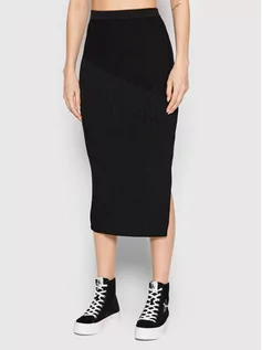Spódnice - Calvin Klein Spódnica ołówkowa Iconic Rib K20K204180 Czarny Slim Fit - grafika 1