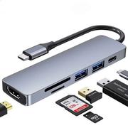 Huby USB - Adapter Przejściówka Rozdzielacz Ze Złącza Usb Typ C (Męski) Na Hdmi (Żeński) 4K 60Hz / Usb 3.0 (Żeński) / Usb 2.0 (Żeński) / Usb Typ-C Pd 87W + Czy.. - miniaturka - grafika 1