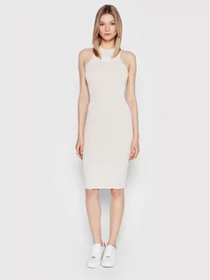 Sukienki - Calvin Klein Jeans Sukienka codzienna J20J218704 Beżowy Slim Fit - grafika 1