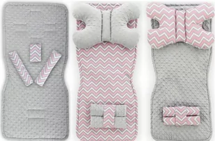 Tutumi, Mata do wózka dwustronna 4w1, ZigZag, Pink/Grey - Akcesoria do wózków - miniaturka - grafika 1