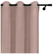 Zasłony - Voppi Krótka zasłona okienna na przelotkach 140 x 160 cm gruba beżowa zasłona welurowa do pokoju salonu sypialni - miniaturka - grafika 1