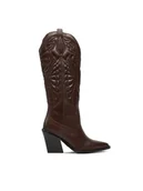 Kozaki damskie - Bronx Kowbojki Western 14177-J Brązowy - miniaturka - grafika 1