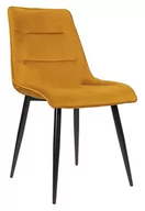 Krzesła i taborety kosmetyczne - ExitoDesign Krzesło tapicerowane Vida velvet musztardowy EXUDC9075/108-86 - miniaturka - grafika 1