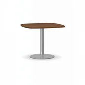 Stoły i stoliki do biura - B2B Partner Stolik konferencyjny Zeus II, chromowana noga, blat orzech 423236 - miniaturka - grafika 1