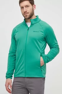 Bluzy męskie - Marmot bluza sportowa Leconte kolor zielony gładka - grafika 1