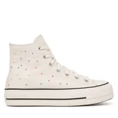 Trampki damskie - Trampki Converse Chuck Taylor All Star Lift Platform Mini Studs A19140C Écru - miniaturka - grafika 1