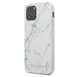 Guess Marble - Etui na iPhone 12 / iPhone 12 Pro biały GUHCP12MPCUMAWH - Etui i futerały do telefonów - miniaturka - grafika 2