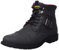 Półbuty męskie - Bestseller A/S Męskie buty sznurowane Jfwchichester Boot PU, antracytowy, 42 EU - miniaturka - grafika 1