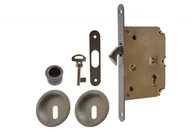 Zamki i wkładki - Zamek do drzwi przesuwnych z okuciami (KL) CS-chrom-satyna - miniaturka - grafika 1