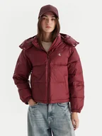 Kurtki damskie - Calvin Klein Jeans Kurtka puchowa Essential LV047D501G Bordowy Relaxed Fit - miniaturka - grafika 1